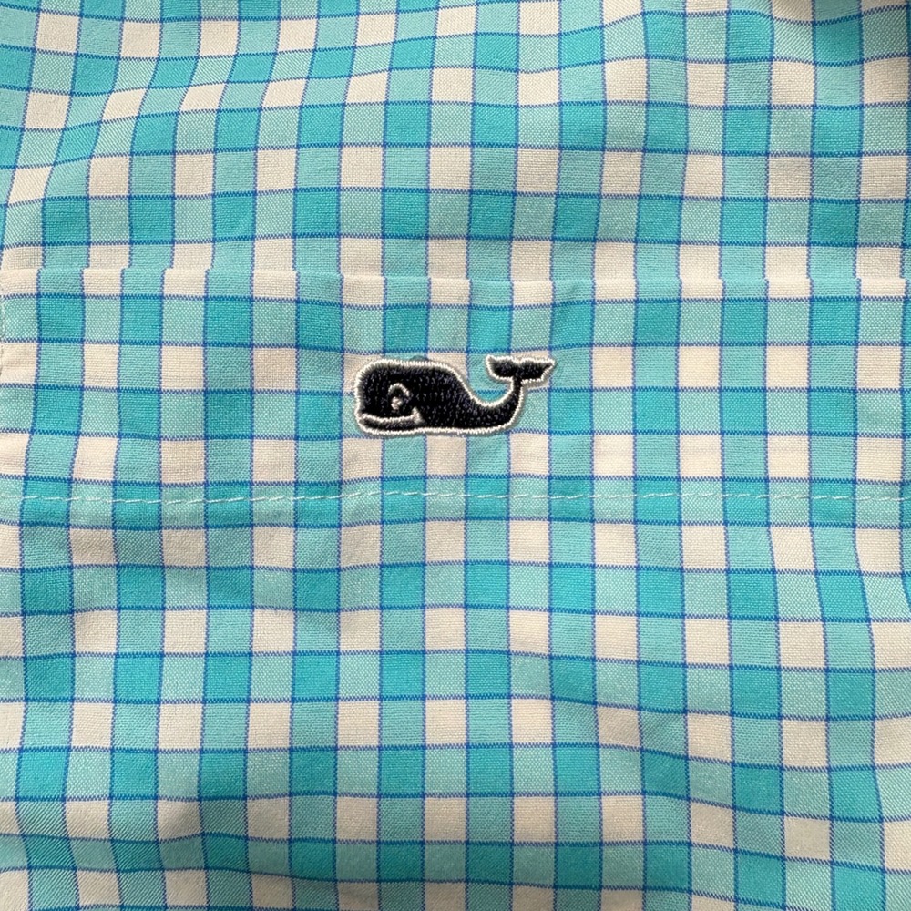 Vineyard Vines‎ Performance Classic Fit Tucker Shirt Mens XL Gingham Blue - Picture 7 of 10